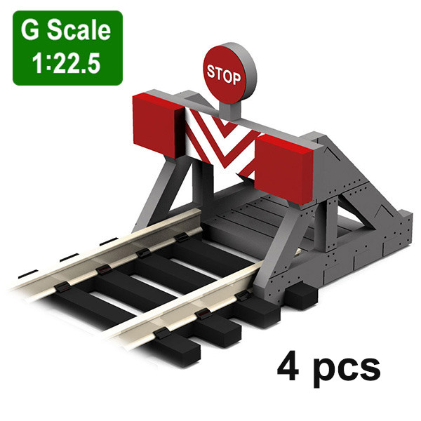 NEW! 4 PACK OF G GAUGE/SCALE BUMPERS WITH VARIOUS DECALS