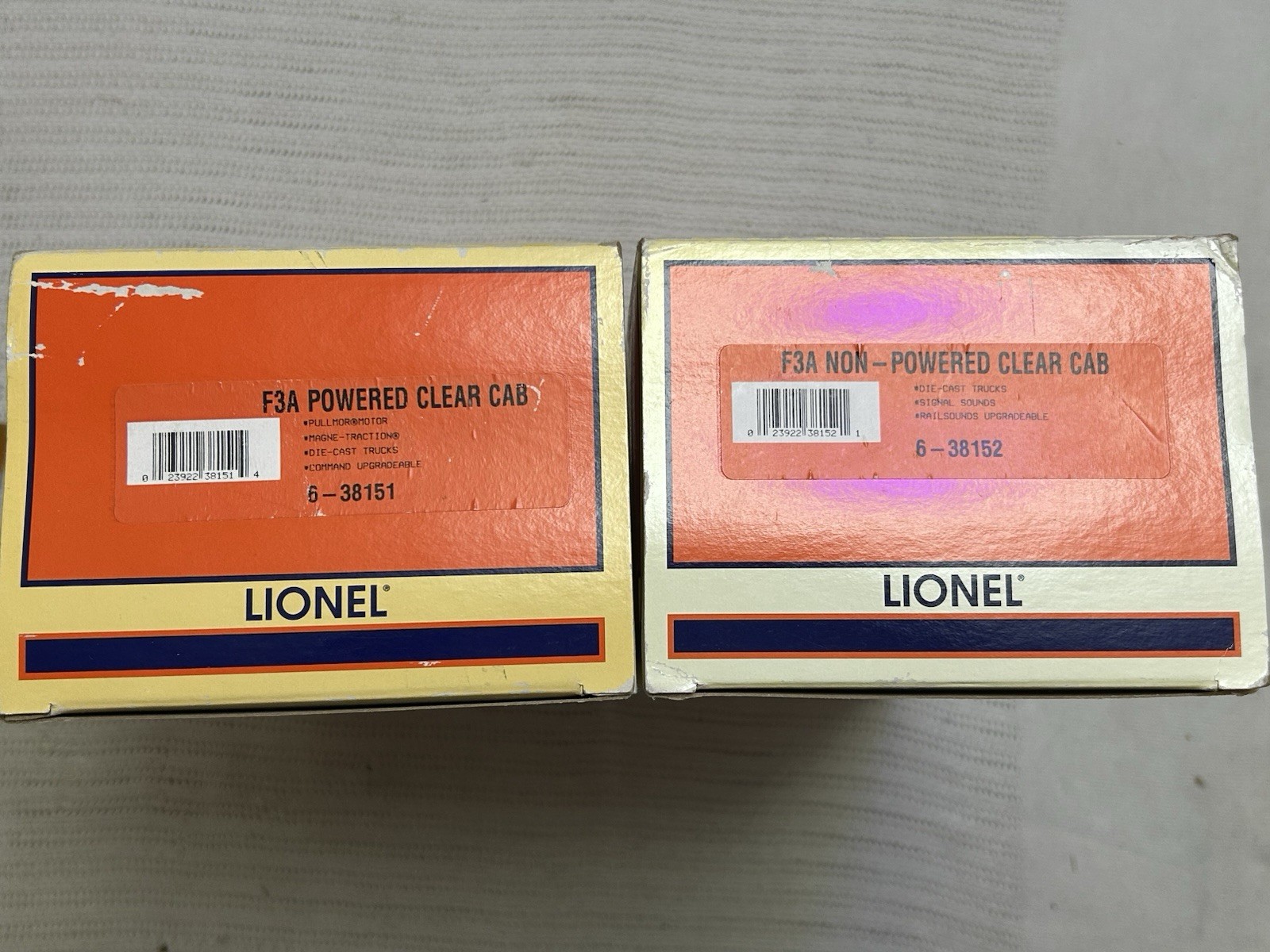 O Lionel 6-38151/2 Clear Can F3A Powered & Dummy Unit Set – (BG TESTED)
