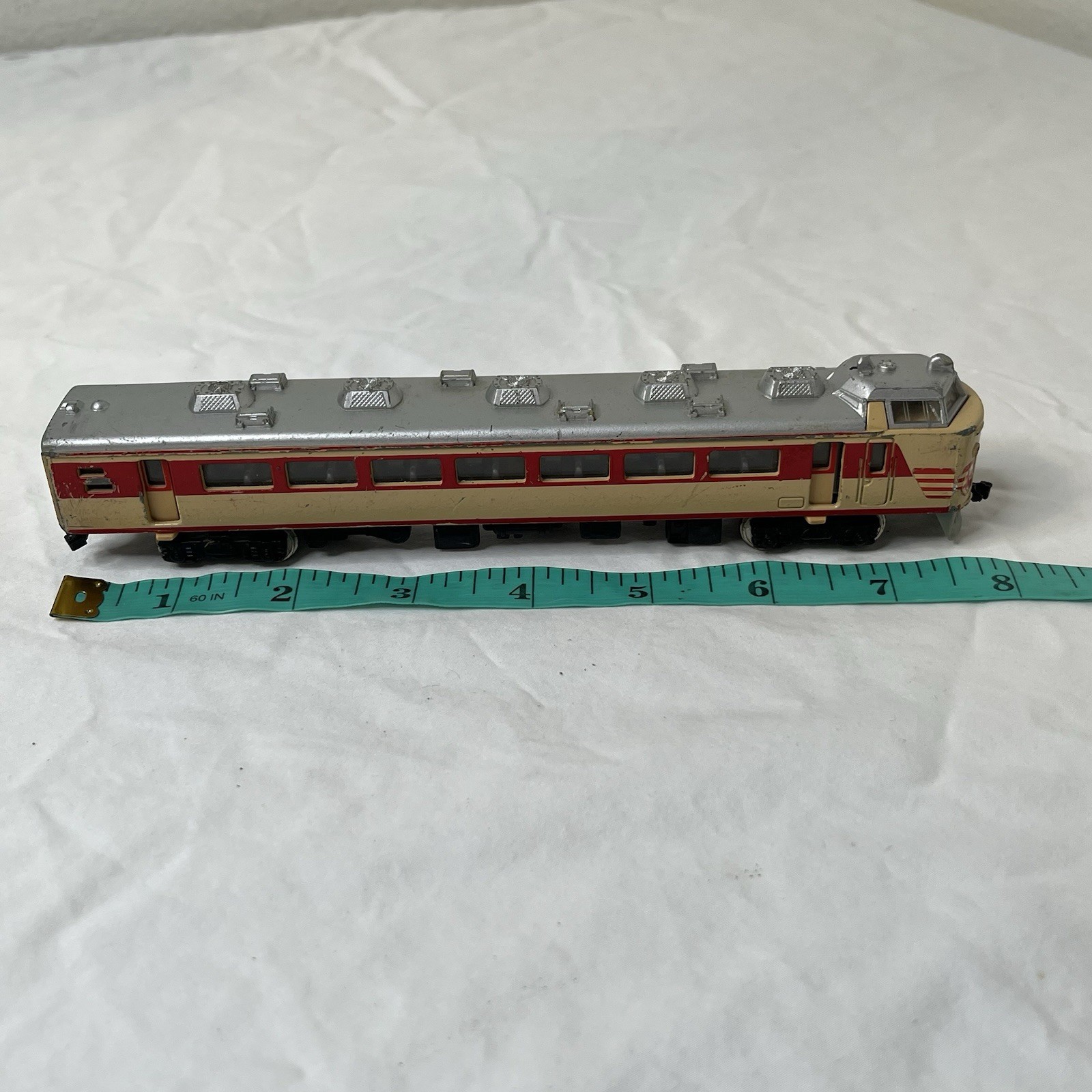 Vintage Japan EF81 85 Diecast Electric Locomotive Blue White 1/120 Scale Train