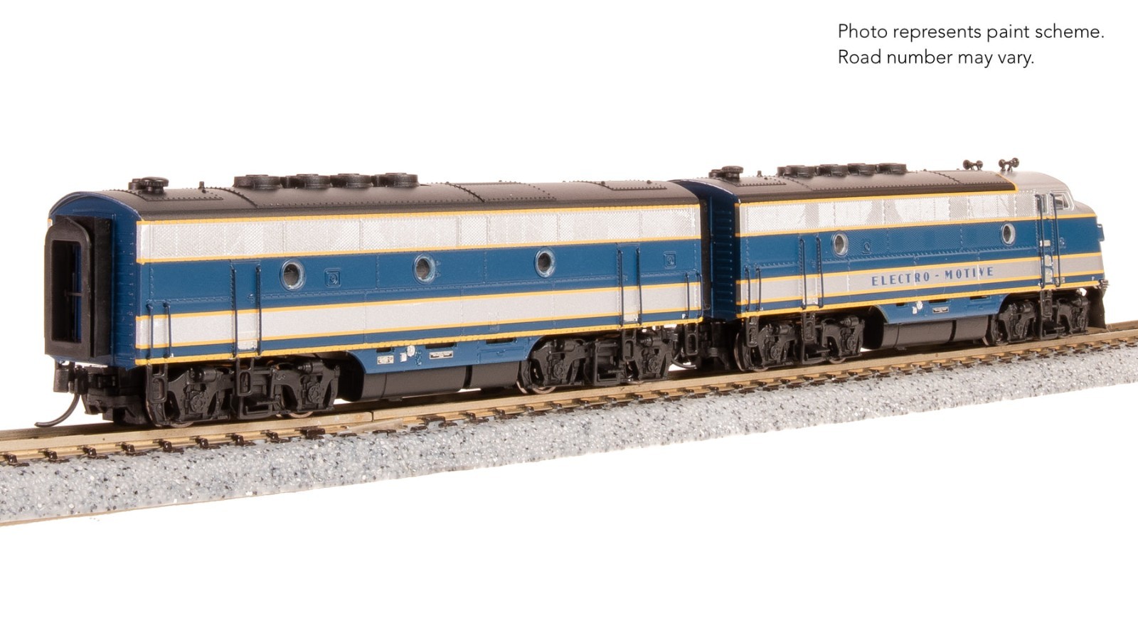 Broadway 9205 EMD F3 A/B, Demo 754A1/754B1, Blue & Aluminum, A-unit Paragon4
