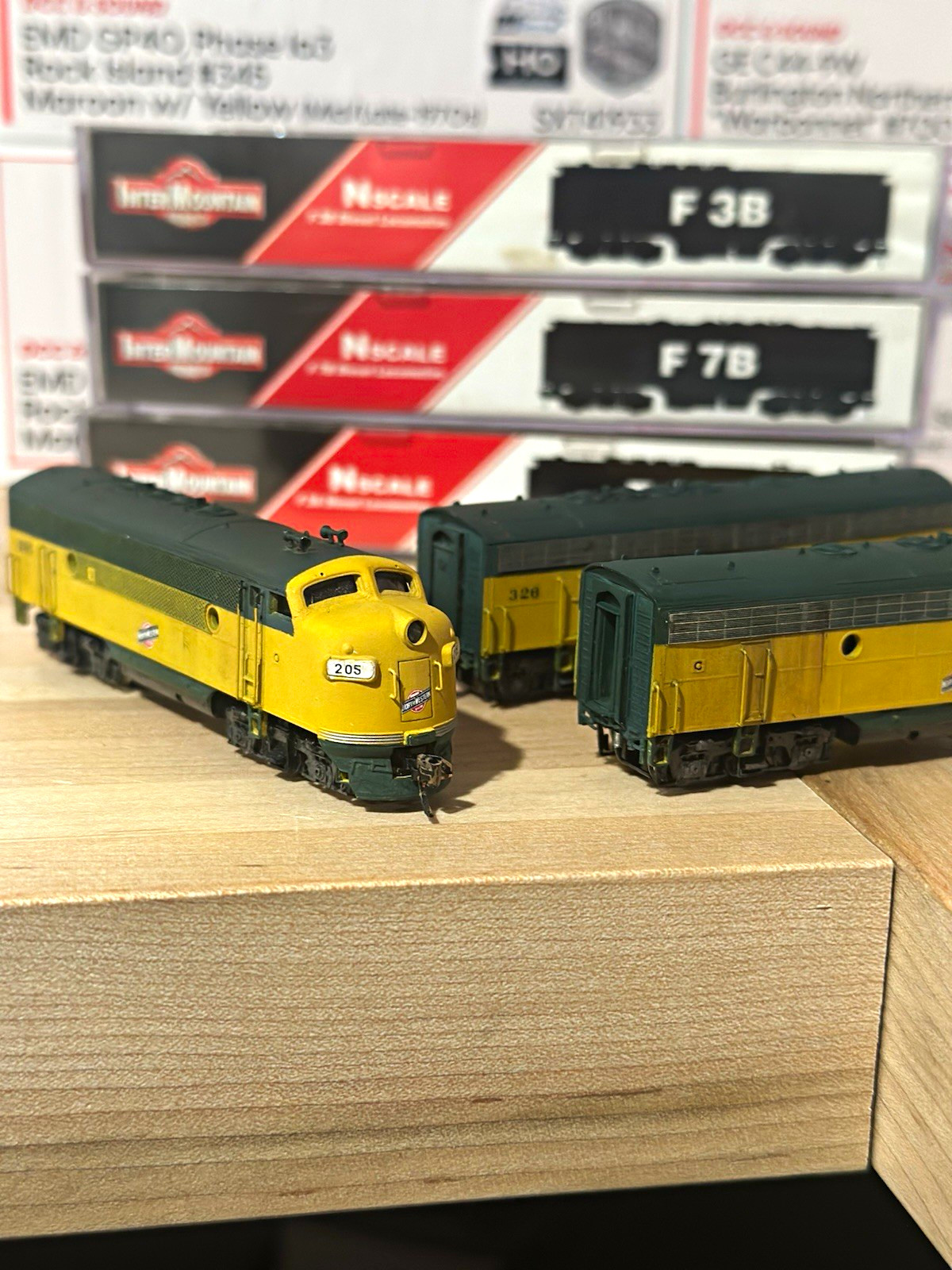 InterMountain N F3A F3B F3B Chicago & North Western CNW #205 Weathered Custom