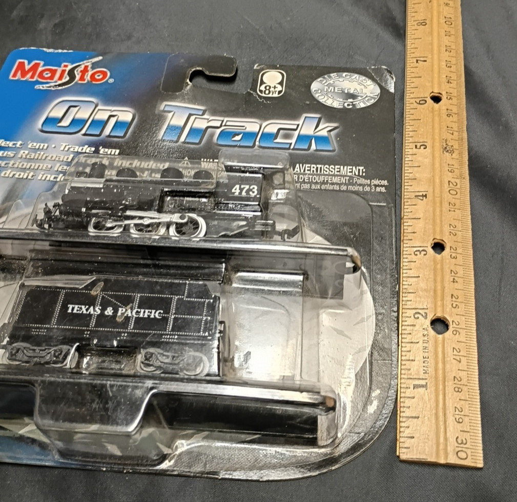 Maisto Diecast Steam Locomotive & Tender Texas & Pacific Number 473 On Track new