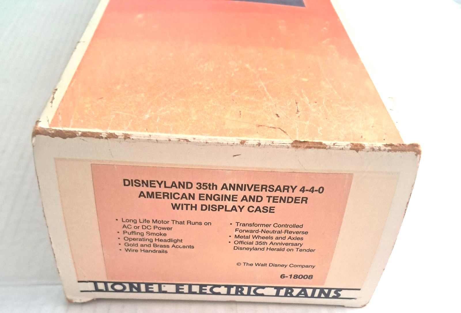 NIB Lionel 6-18008 Disneyland 35th Anniversary 4-4-0 American Engine and Tender