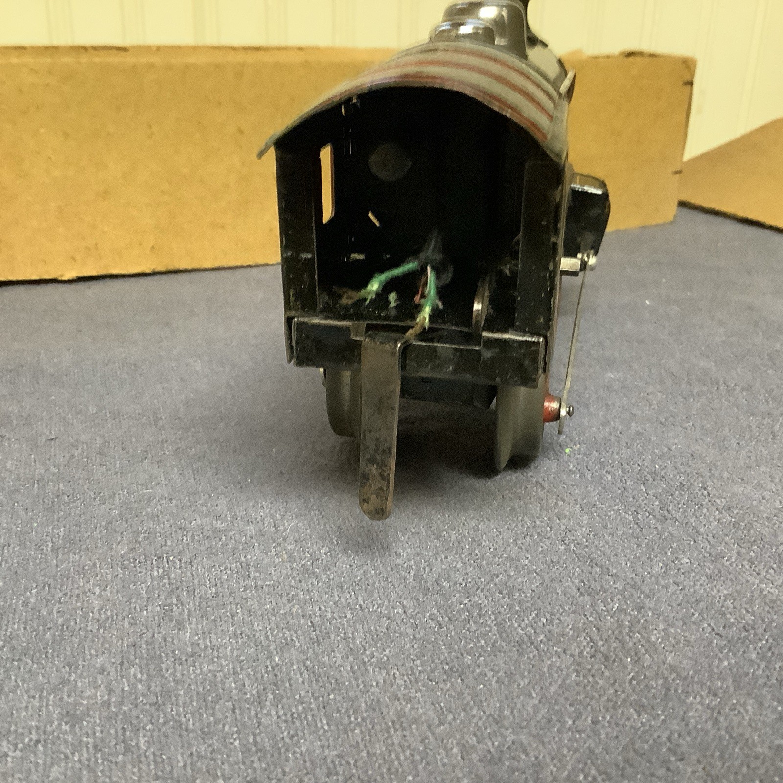 Vintage Fandor Clockwork Locomotive And Tender With Battery Operated Light Used