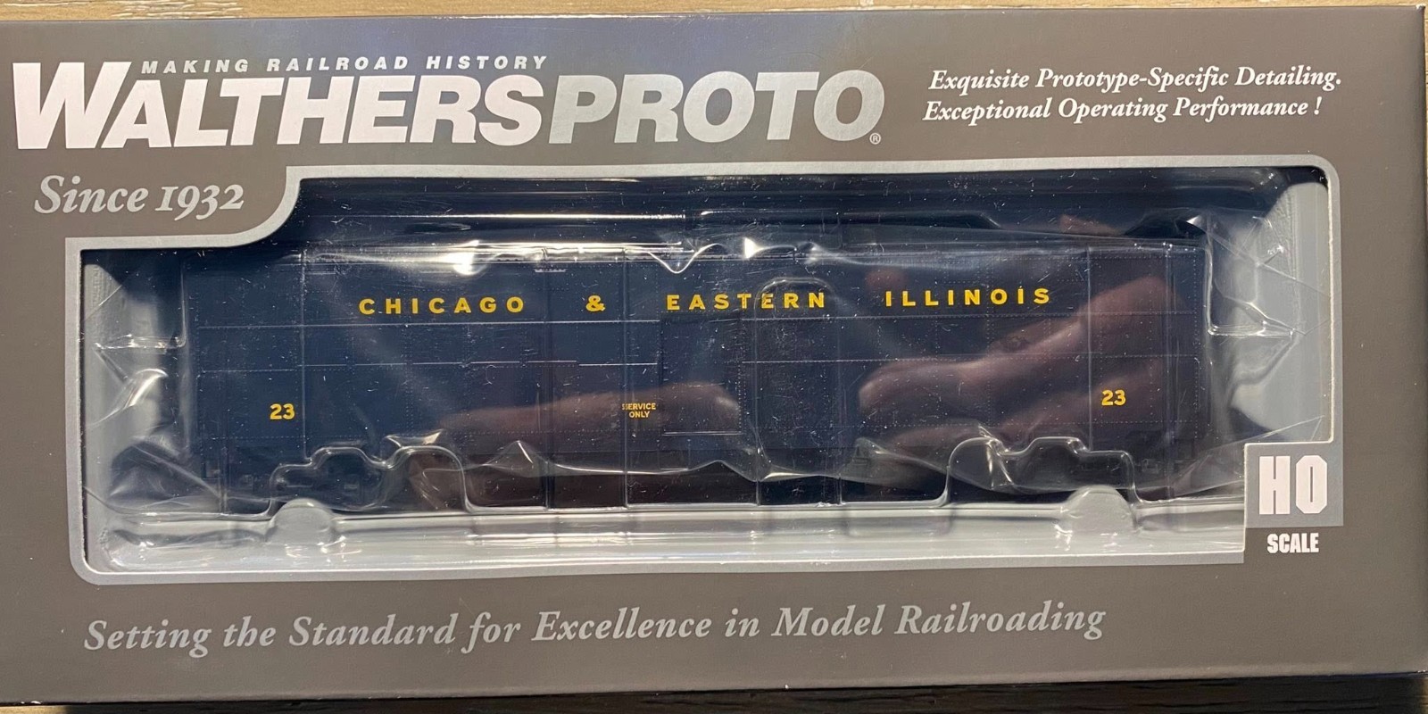 Walthers 50′ Express Boxcar (ex-USA Troop Kitchen) C&EI #23