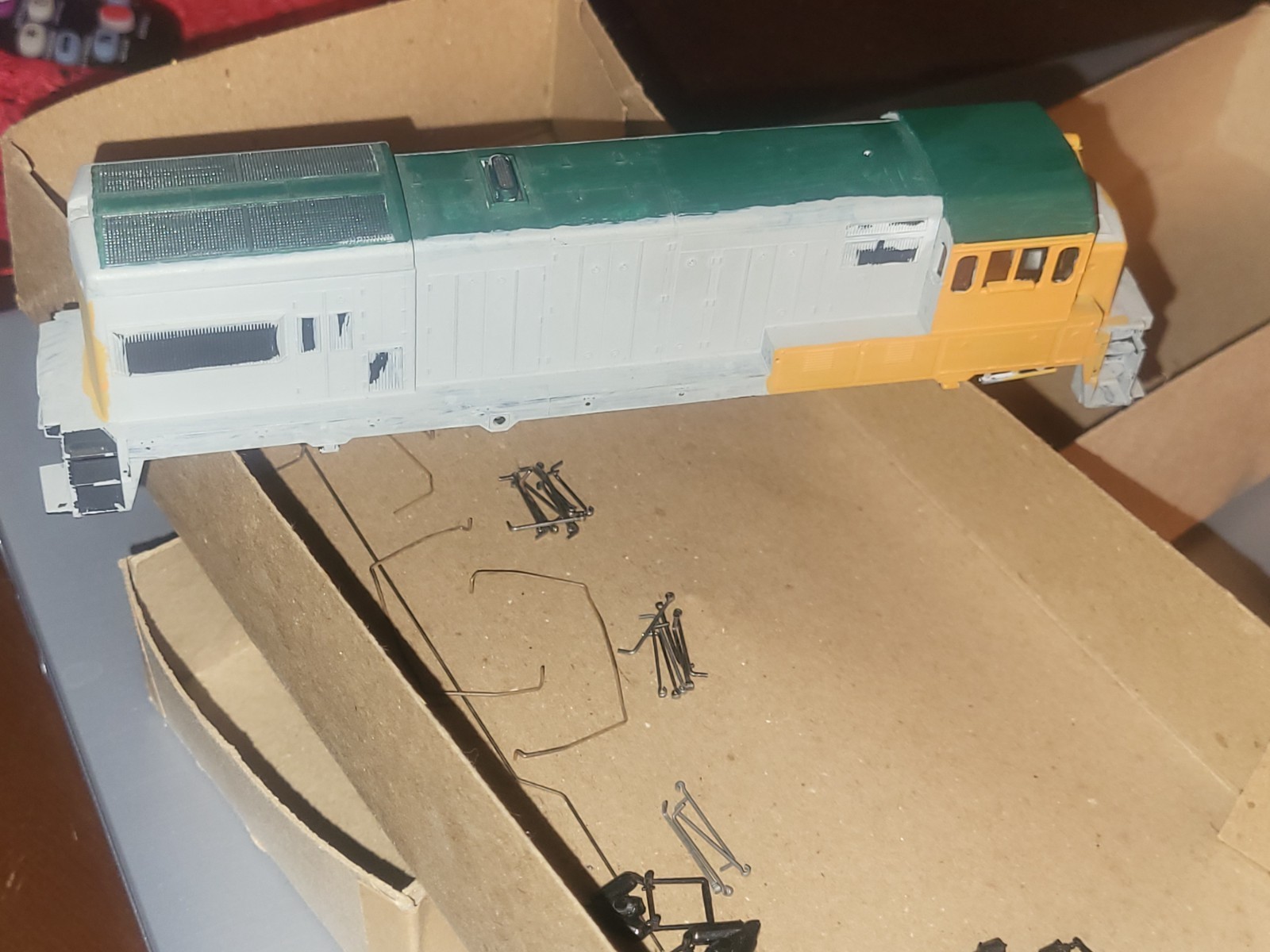 HO GE U18-B Kitbash started shell, Handrails, number boards, Horn, bell, etc