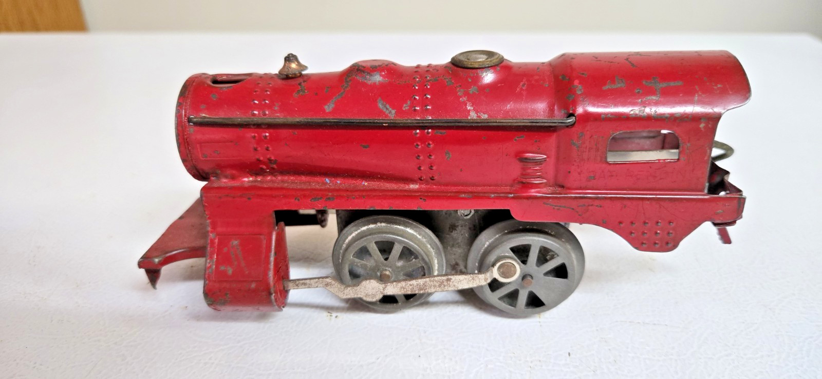 AMERICAN FLYER WIND UP SHEET METAL STEAM LOCOMOTIVE w/Headlight – PREWAR O Gauge