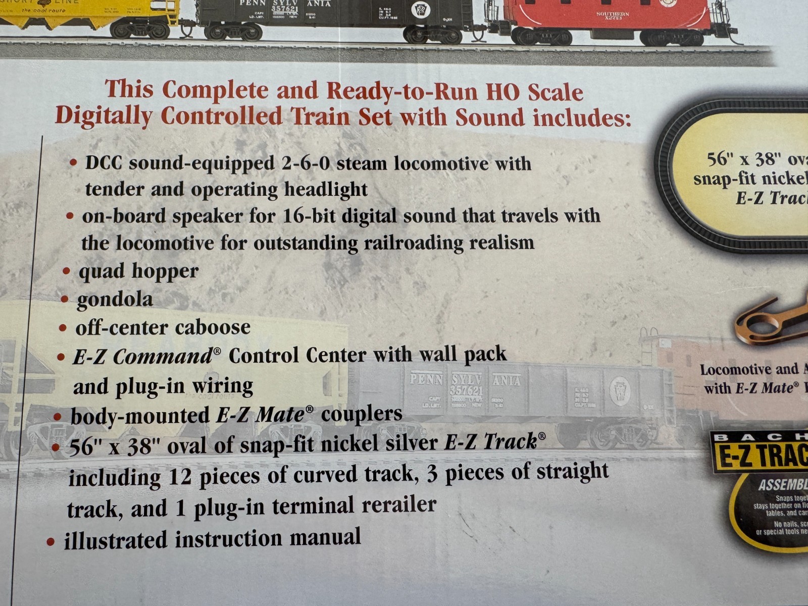 🚂 HO BACHMANN CUSTOM PAINTED ALASKA PASSENGER SET, TRACK,DCC CONTOLLER 💥 H4005