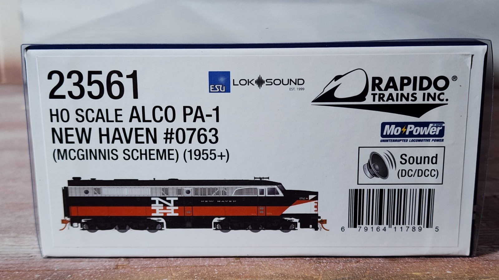 RAPIDO 23561 HO SCALE ALCO PA-1 New Haven Railroad 0763 McGinnis LOK SOUND DCC