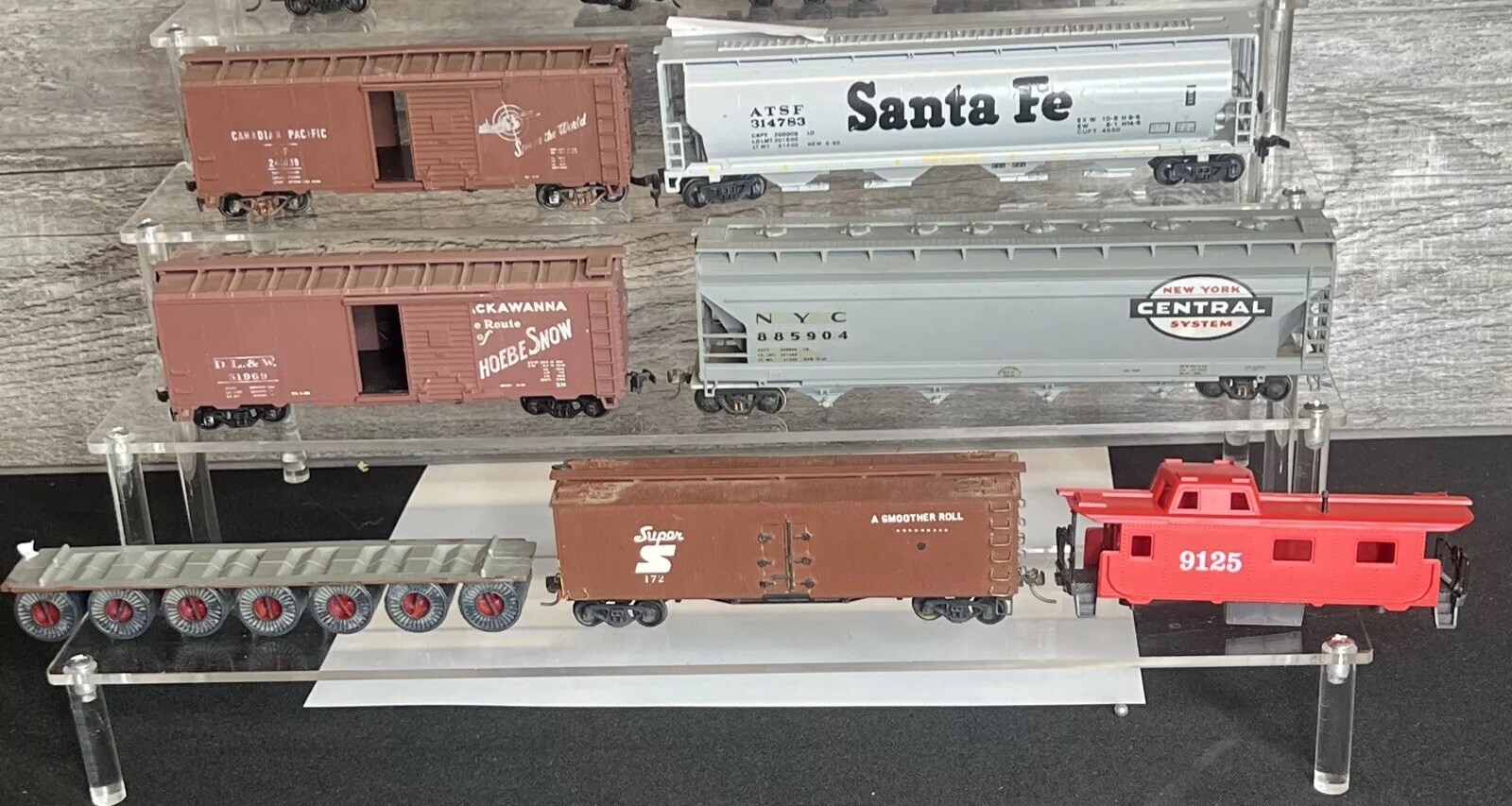(8 Lot) HO SCALE Train Caboose Car Santa Fe Tanker TENDER MANTUA VARIOUS BRANDS