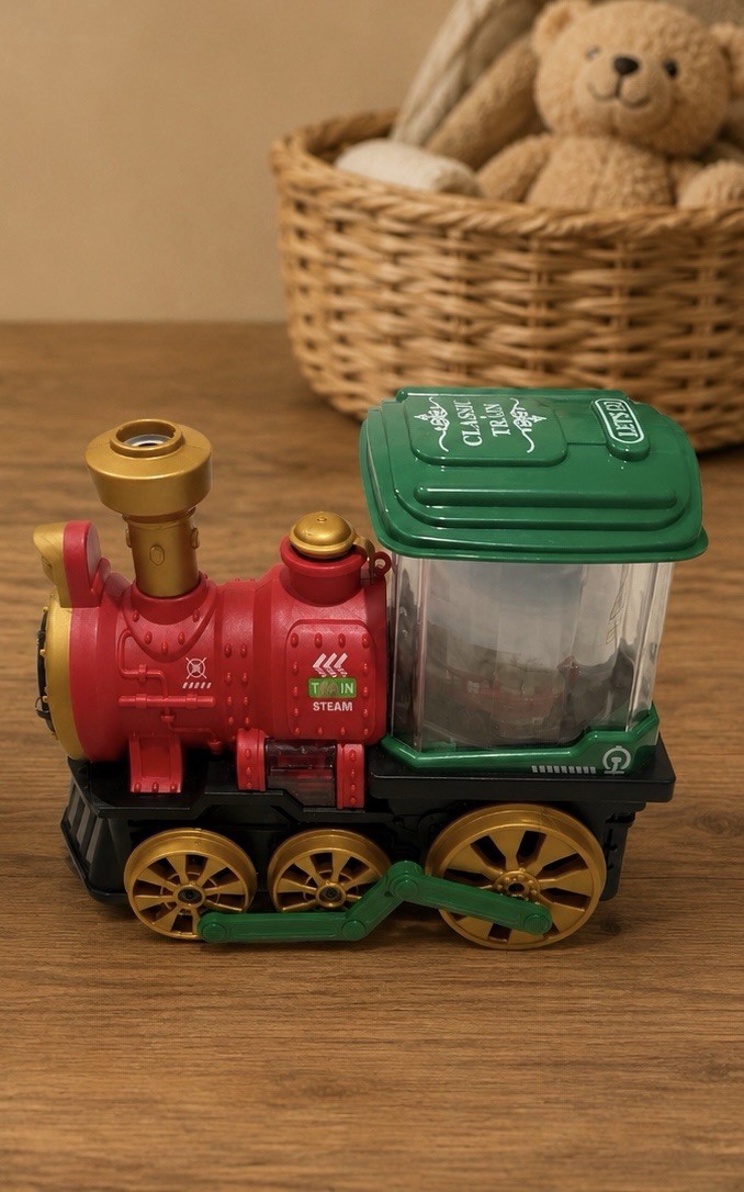 N Gauge Plastic Steam Locomotive Toy Train Engine – Red/Green/Gold/Black
