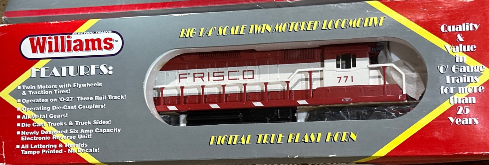 WILLIAMS GP38-206 FRISCO Diesel Locomotive #771 POWERED Unit O-Gauge 3-Rail NEW