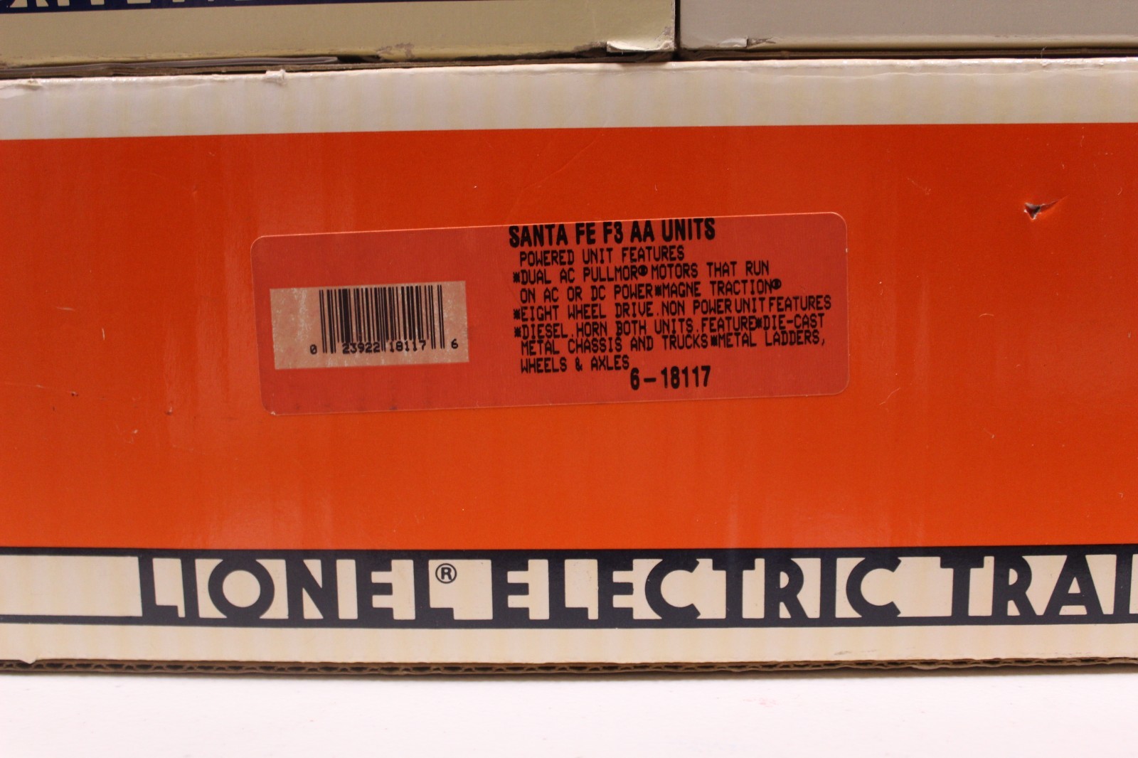 Lionel 6-18117, 18121, 18122 Santa Fe Blue/Yellow F3 A-B-B-A