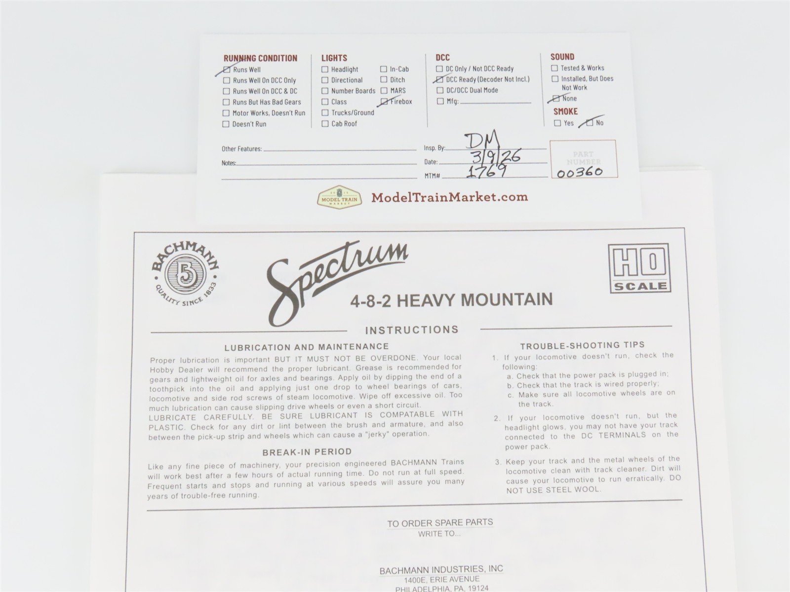 HO Bachmann Spectrum 82506 IC 4-8-2 Heavy Mountain Steam #2981 – DCC Ready
