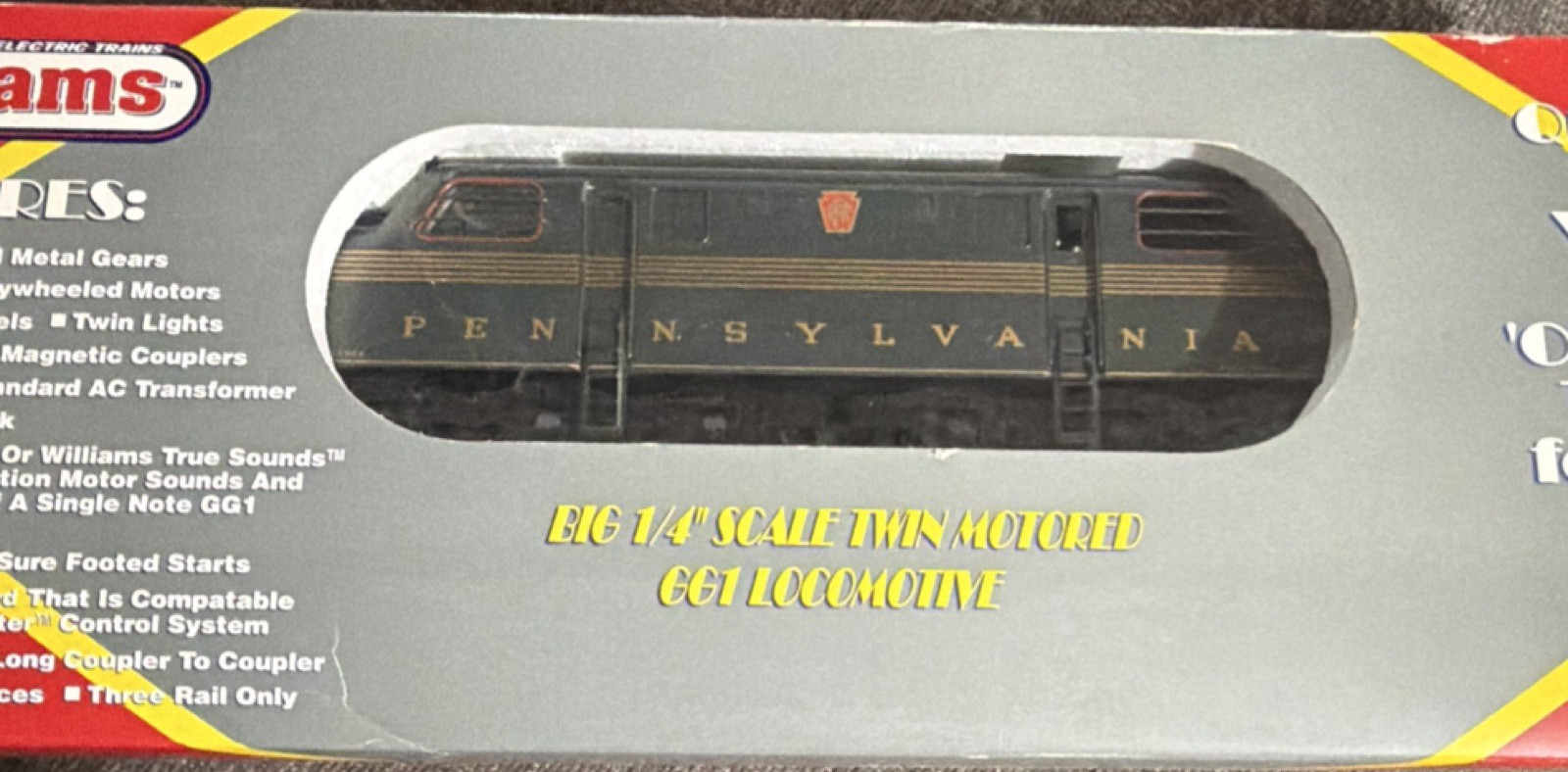 Williams SG2001 Electric Locomotive GG1 Pennsylvania Railroad Green O Gauge 1:48