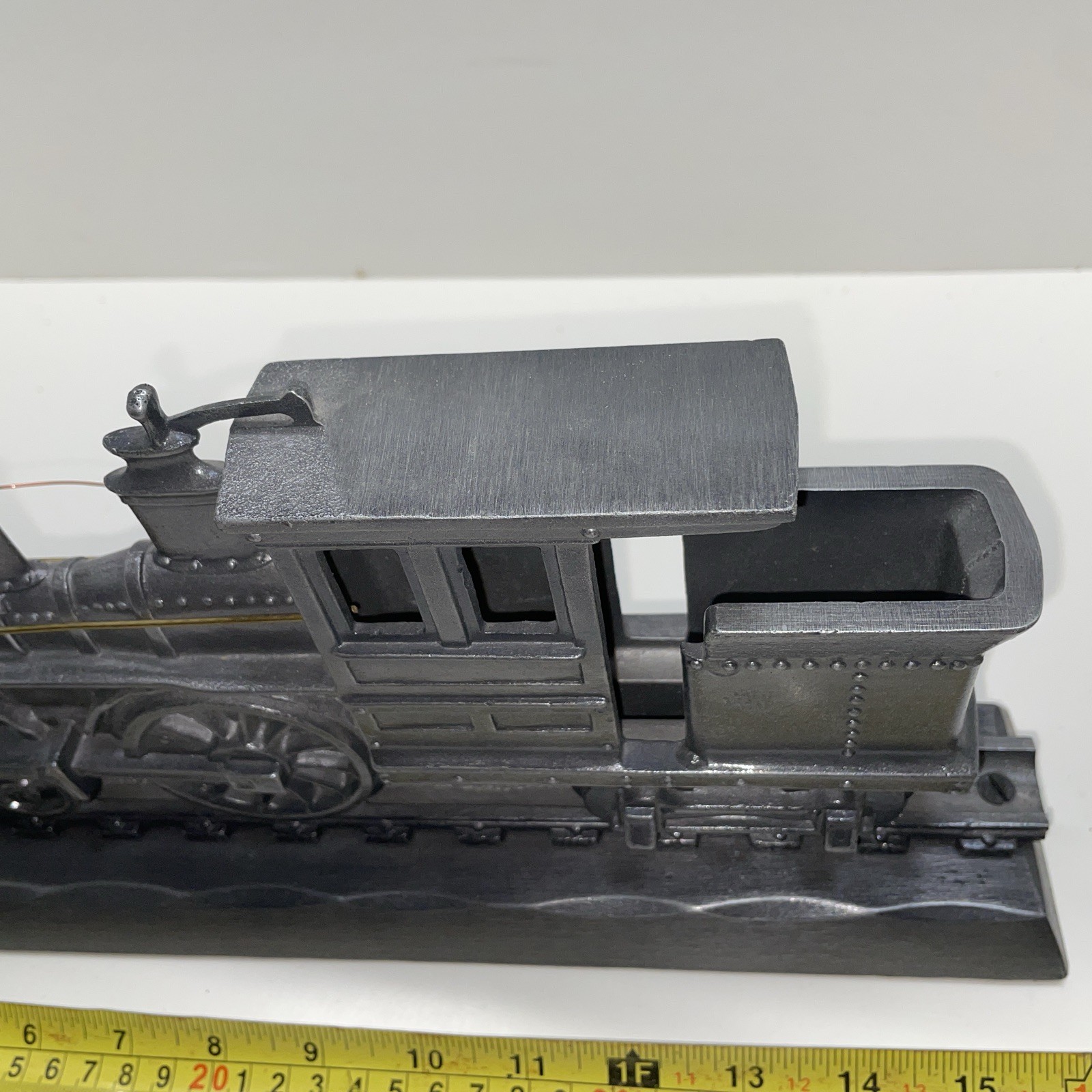 Vtg. Cast Metal Train Locomotive Railroad Mailbox Topper