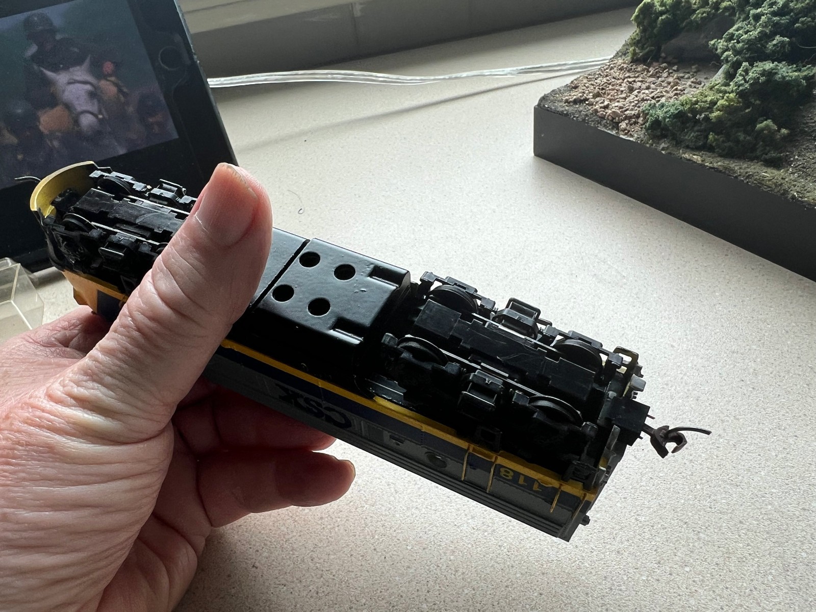 Athearn HO Scale F7A Diesel Engine CSX #116,F-7B #119,Custom ,Detailed, Dummies