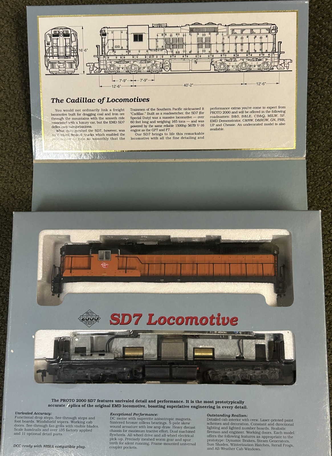 Proto 2000 HO SD7 Locomotive – Milwaukee Road #2211 – Smooth Runner