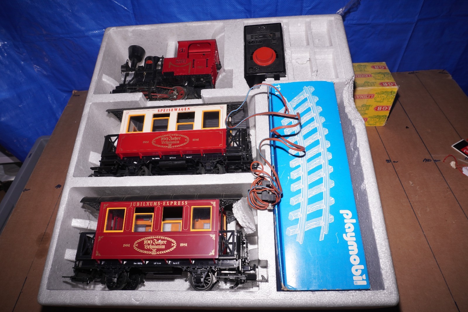 LGB G Gauge Steam Locomotive Set Stainz 1-2 Cars + Track “100 Years Lehmann” OVP
