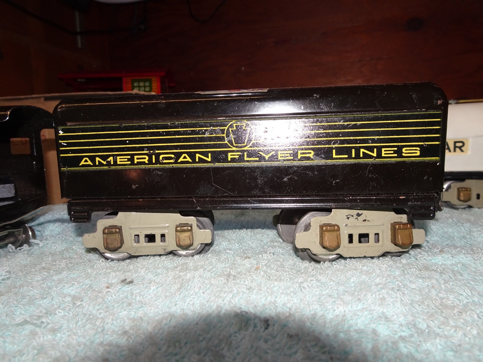 American Flyer Prewar O Gauge Tinplate 629 Torpedo Engine 1134 Tender Set w’ Ac