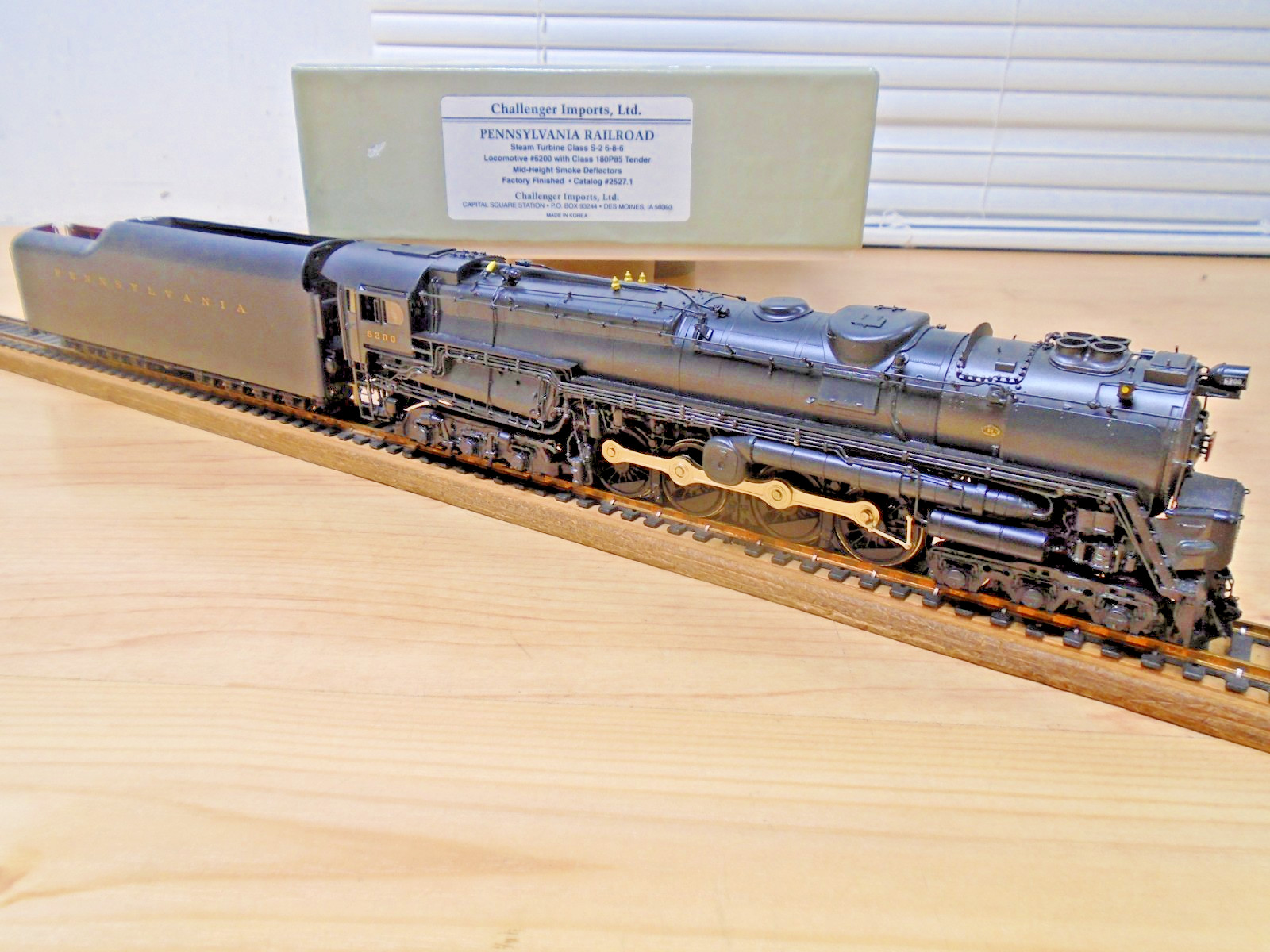 Challenger Detailed BRASS HO PRR Steam Turbine 6-8-6 & 16 Wheel Tender Runs MIB
