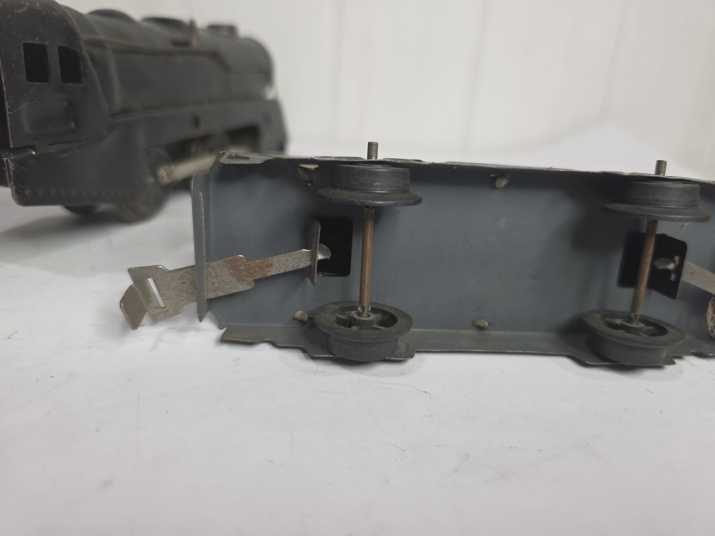 MARX Pre War O Gauge Pressed Steel Wind Up Locomotive *NO KEY* Tested Works Tank
