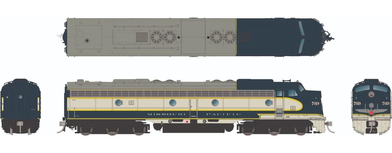 Rapido HO Scale ~ EMD E8A Missouri Pacific Mopac Eagle #7020 ~ DC Version ~28085