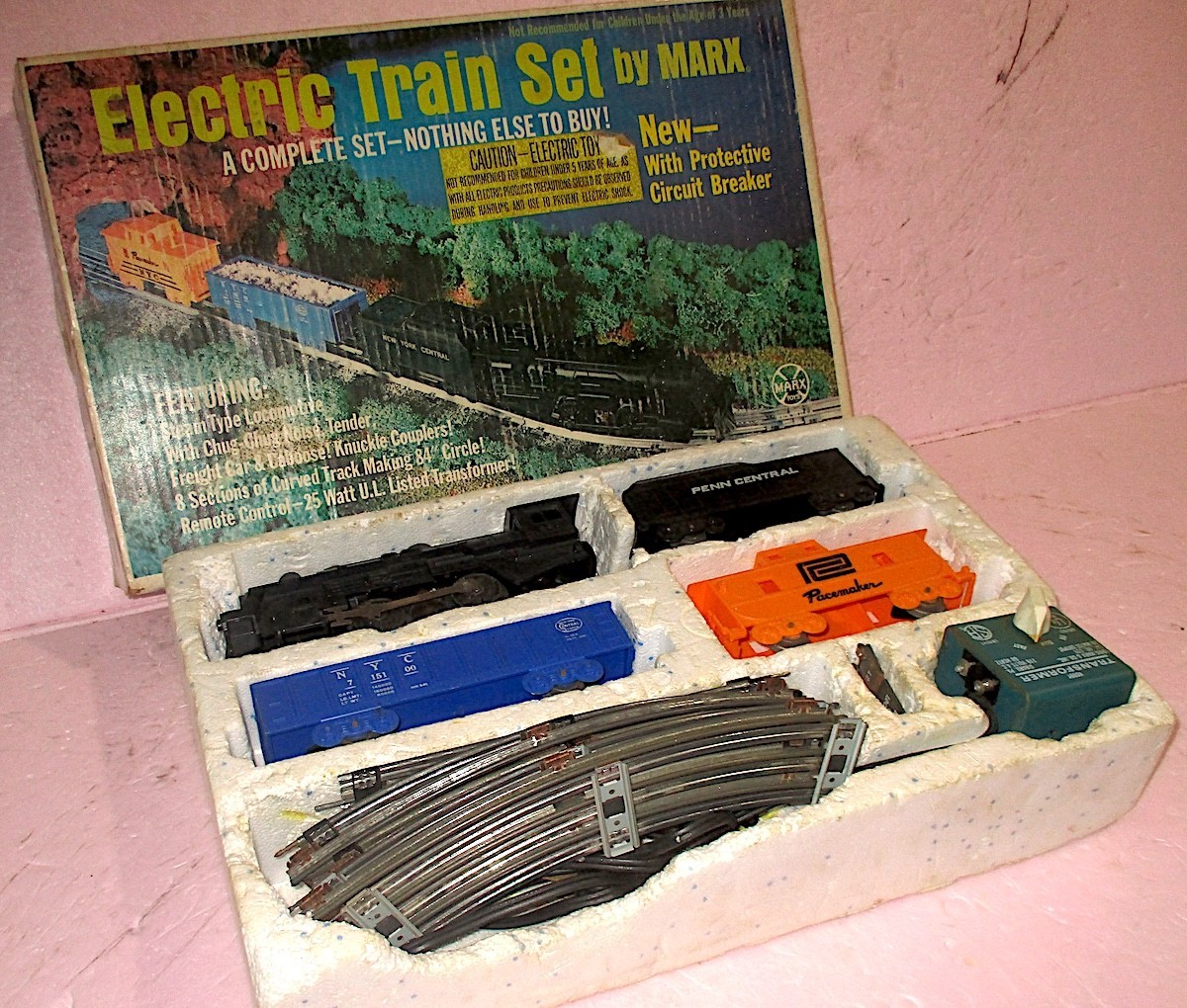 MARX O-Gauge #4305 Steam Locomotive Freight Car Set Complete +Box TESTED GOOD!