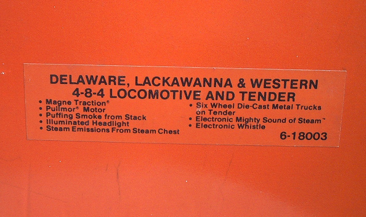 LIONEL 6-18003 O GAUGE POWERED L&W 4-8-4 STEAM LOCOMOTIVE CAB# 1501 MINTY IN OB