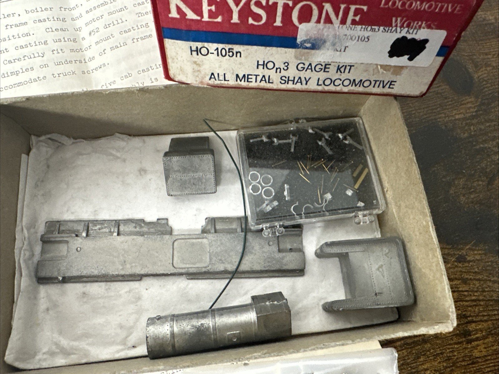Keystone Locomotive Works HOn3 Kit #HO-105n All Metal Shay Kit (Unmotored) NIB