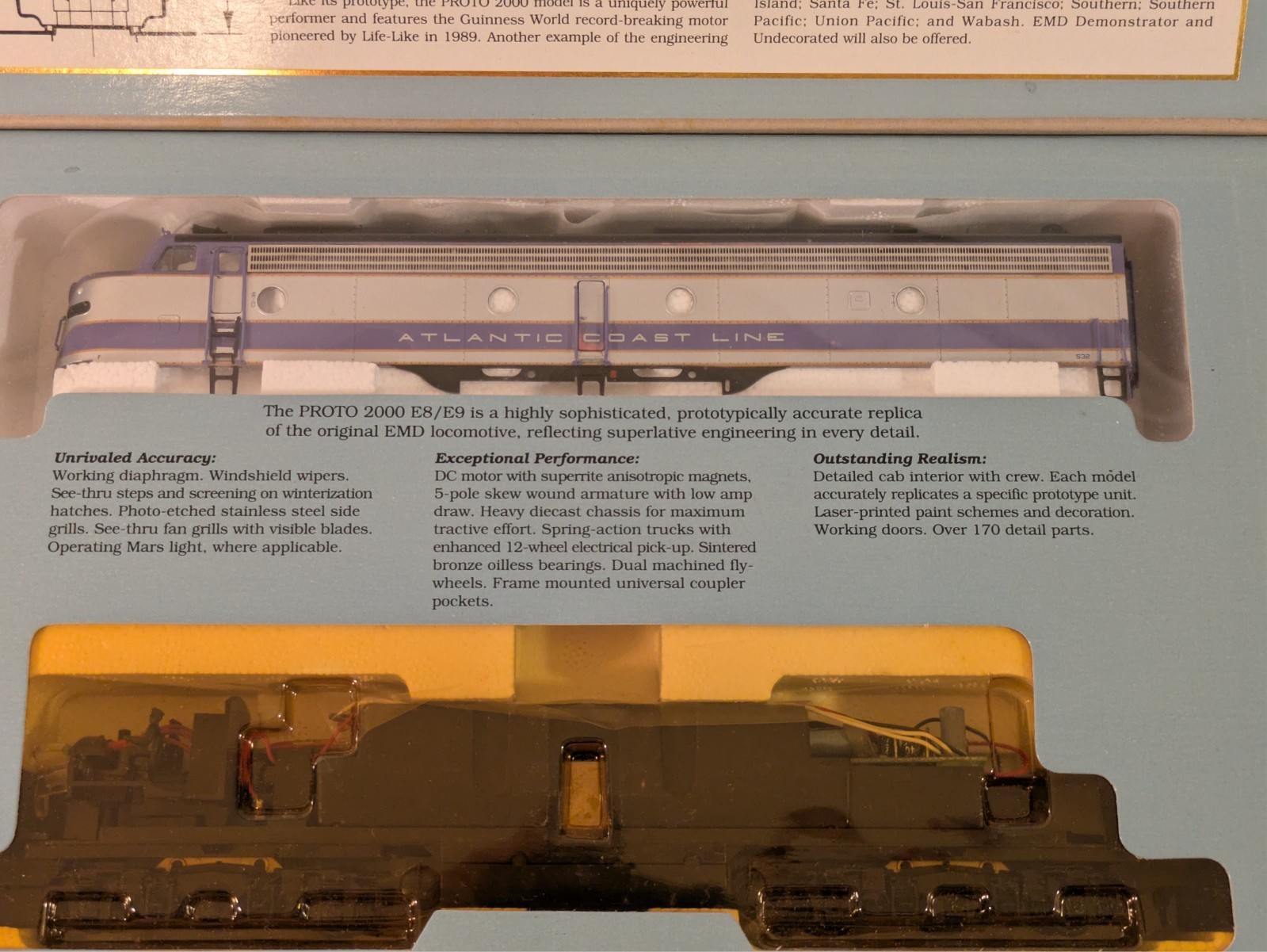 HO E8/9 ACL Atlantic Coast Line #532 DC NIB NOS # 8184