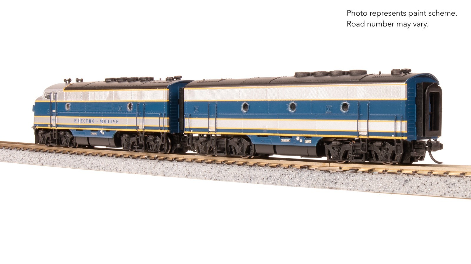 Broadway 9205 EMD F3 A/B, Demo 754A1/754B1, Blue & Aluminum, A-unit Paragon4