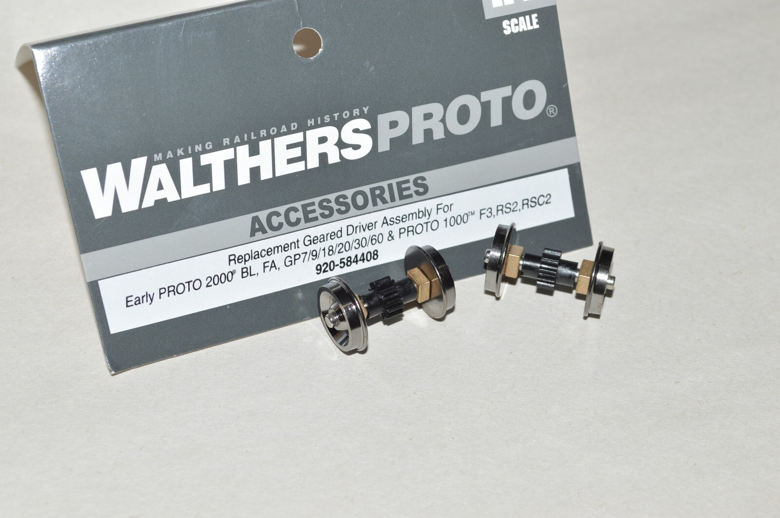 HO Walthers Proto 2000 584408 geared driver wheel (2) EMD GP BL FA F RS Athearn