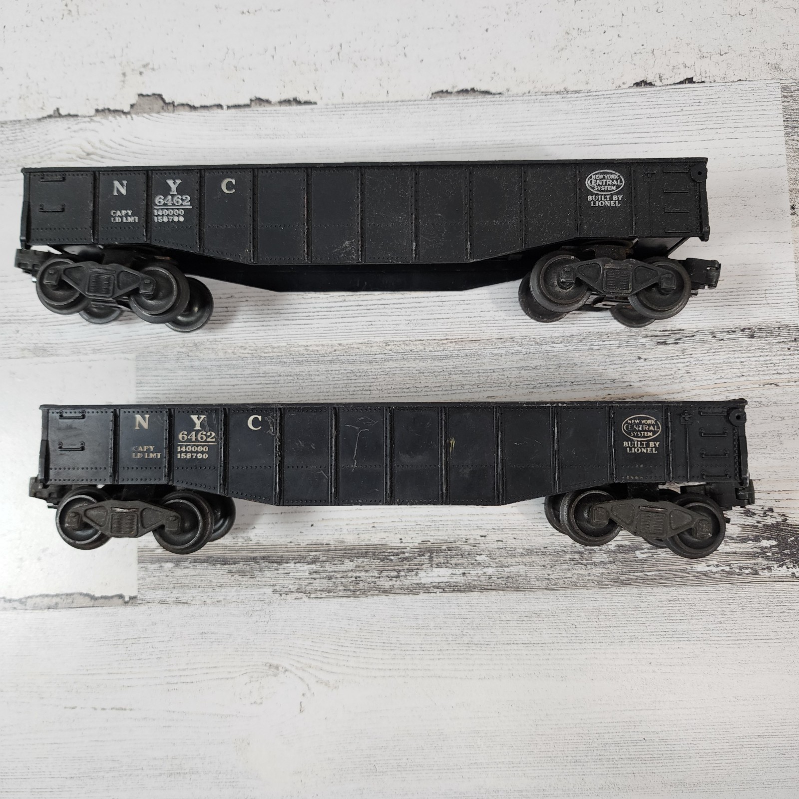 Lionel Gondola Train Car Lot 4 NYC 6462 6012 Black Green Vintage