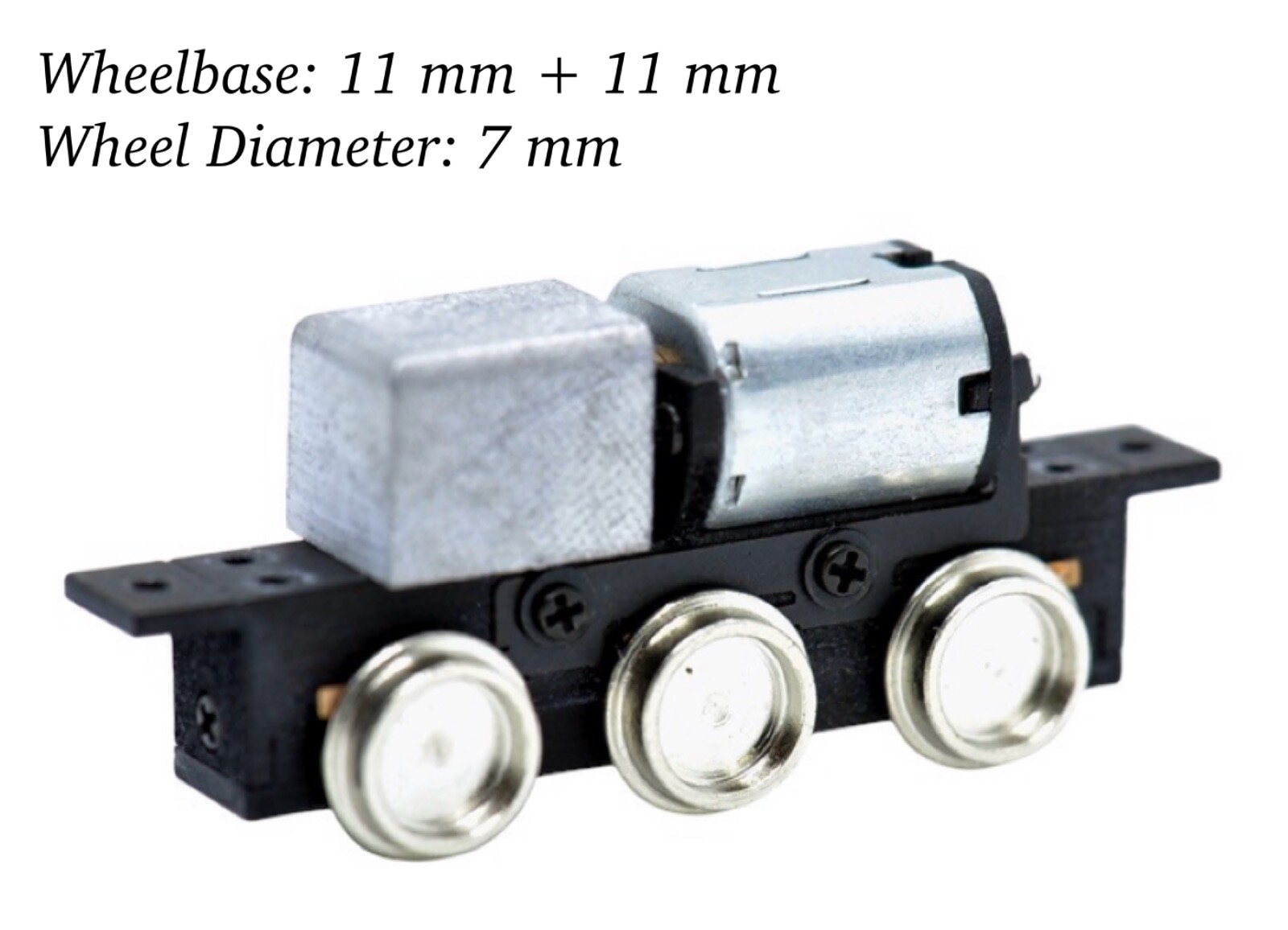 N/HOn30/HOe/009 3-Axle Locomotives Power Drive Chassis w/Coupling Rods 22mm/7mm