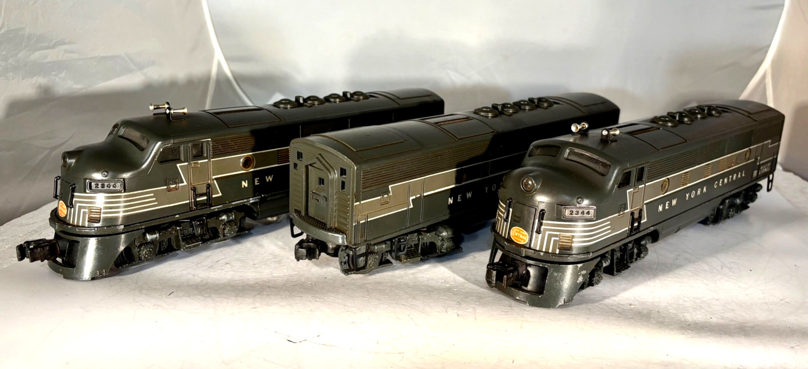 Lionel #2344 New York Central A-B-A F-3 Diesel SET, EX+, 1950-52