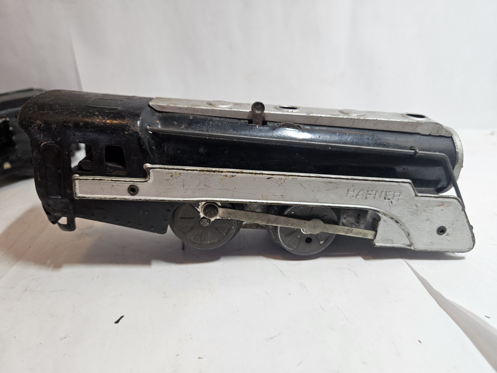 Hafner Pre-war O gauge 1010 Black & Silver Locomotive, Tender & Caboose (#4)