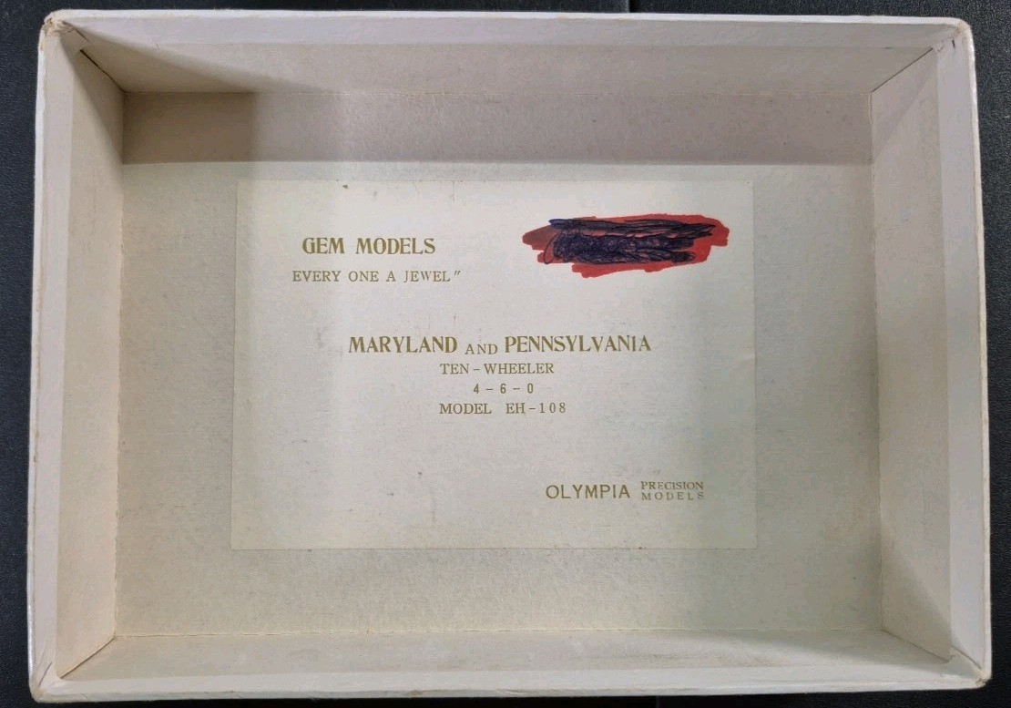 Vintage 1961 GEM MODELS OLYMPIA EH-108 4-6-0 TEN WHEELER in box Excellent Shape