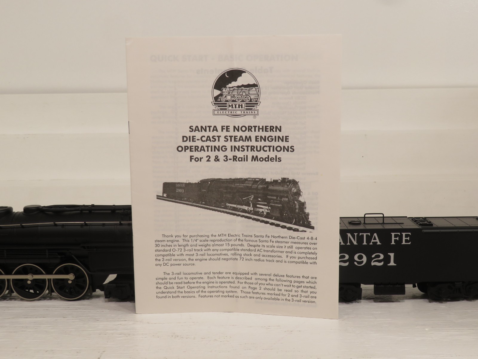 MTH MT-3015L Santa Fe 4-8-4 Northern Steam Loco w/Proto NIB