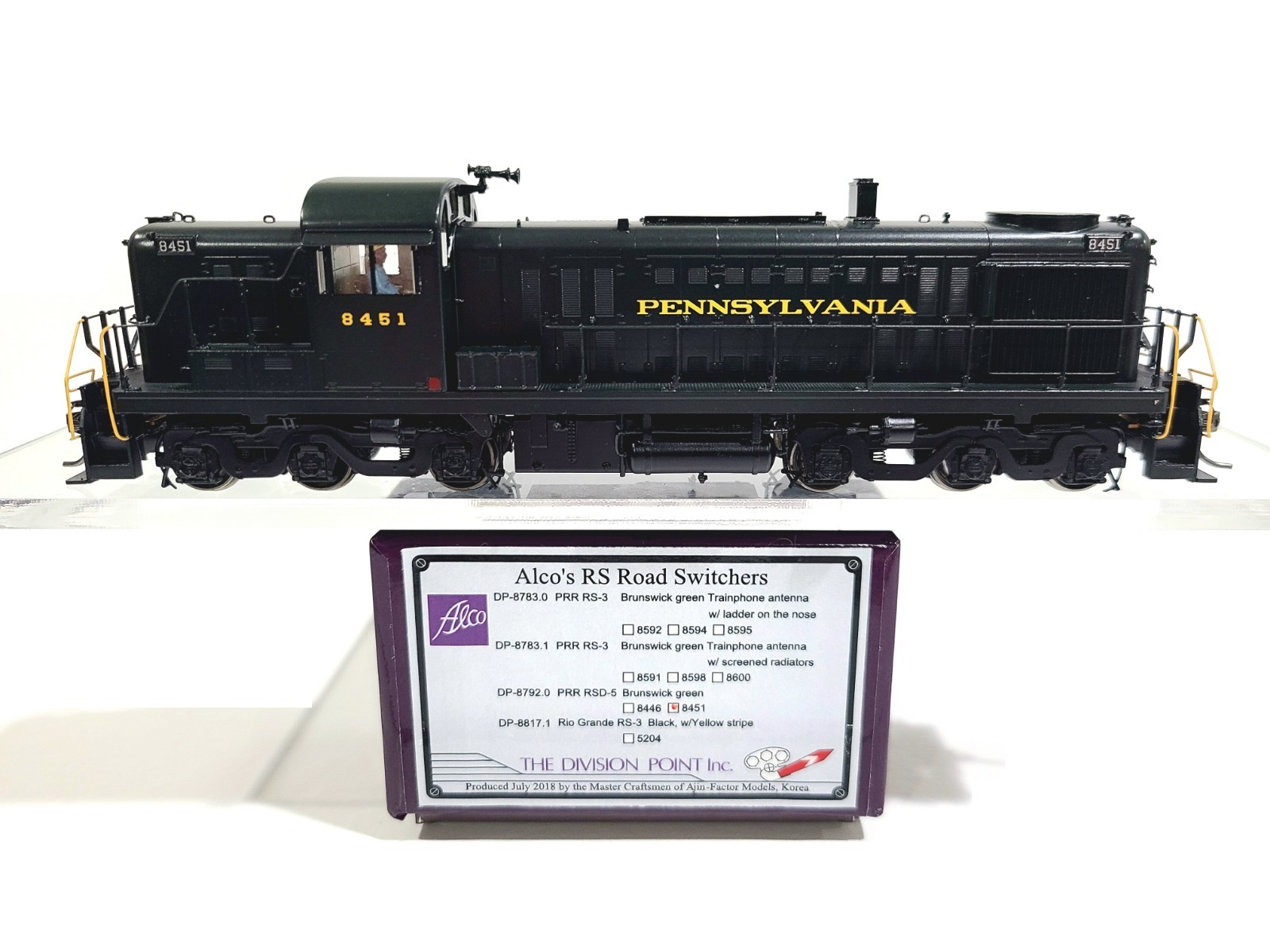Division Point PRR Alco RSD-5 Pennsylvania Railroad #8451 HO Brass DP-8792.0 DCC