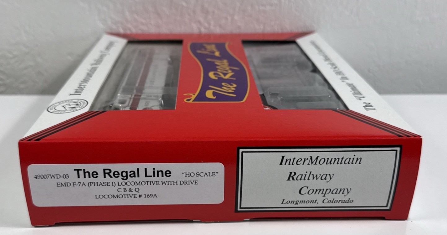 Intermountain Railway: The Regal Line EMD F-7A Phase 1 Loco W/Drive CB&Q #169A