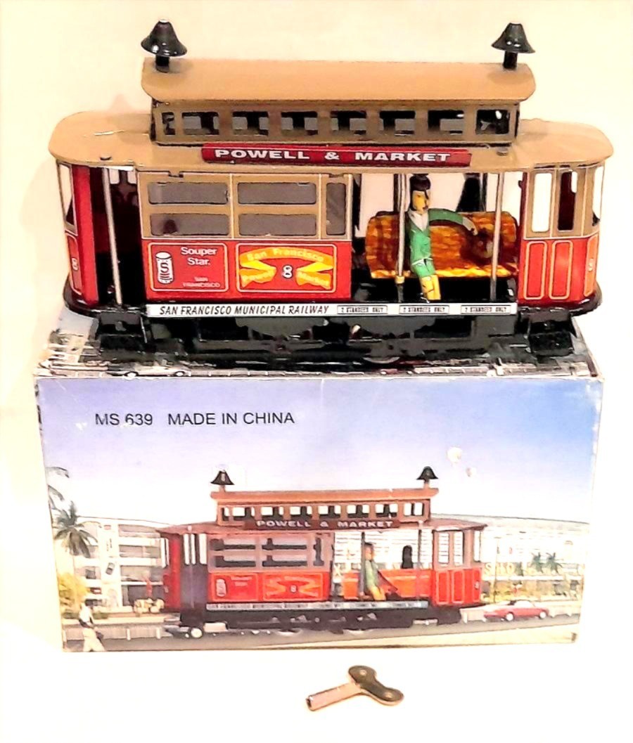 * MS 639 * San Francisco Powell & Market Cable Car Tinplate Wind-Up * BOXED *