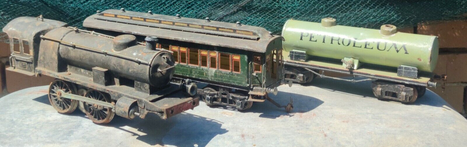 VINTAGE LOKOMOTIVE KRAUS FANDOR TOY MARKLIN BING + TENDER, VAGONS SHELL GERMANY