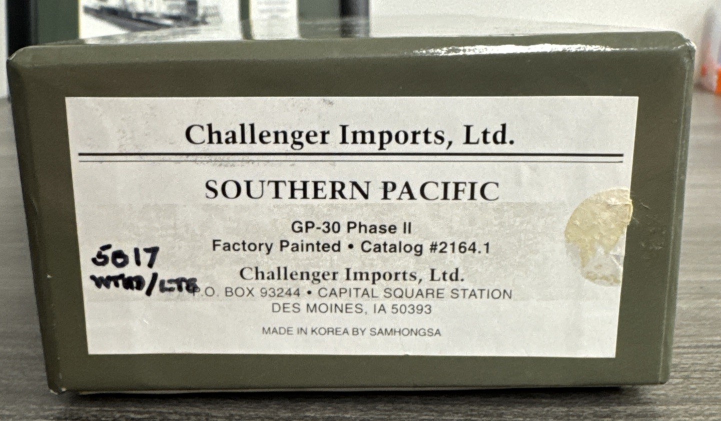Challenger Imports, Ltd. HO Brass #2164.1 GP-30 Phase II Southern Pacific #5017