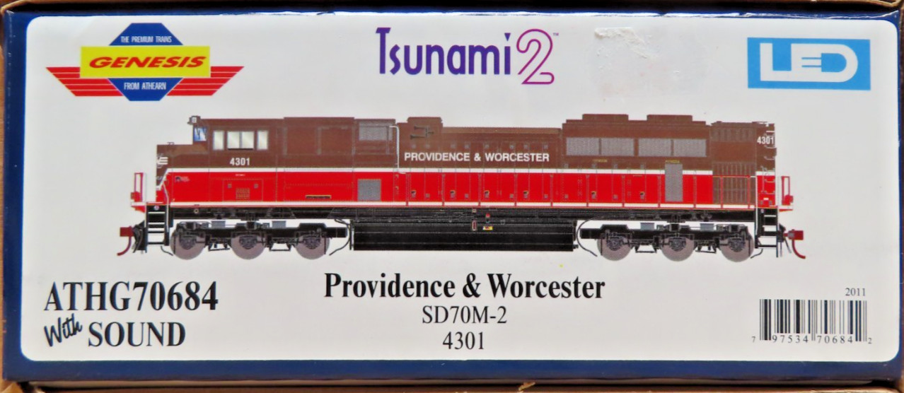 ATHEARN GENESIS 70684 PROVIDENCE & WORCESTER SD70M-2 #4301 W/DCC/SOUND/LEDs HO