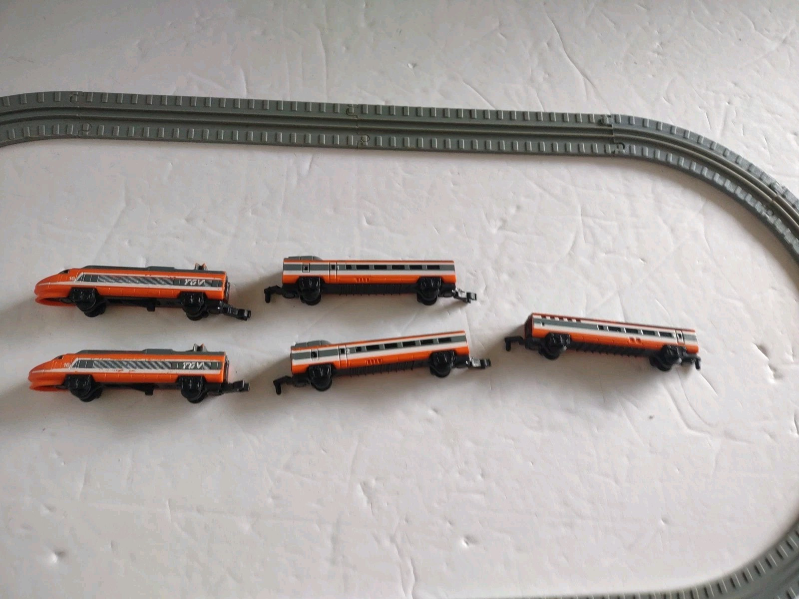 MICRO MACHINES MINIATURE 5 CAR TGV HIGH SPEED BULLET TRAIN PASSENGER ENGINE 1989