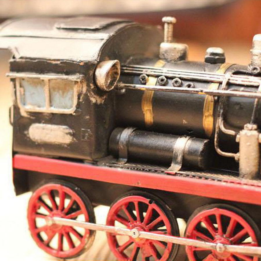 Hand Made Tin Metal HO Scale Model Railroad Trains Steam Locomotive Home Decorat
