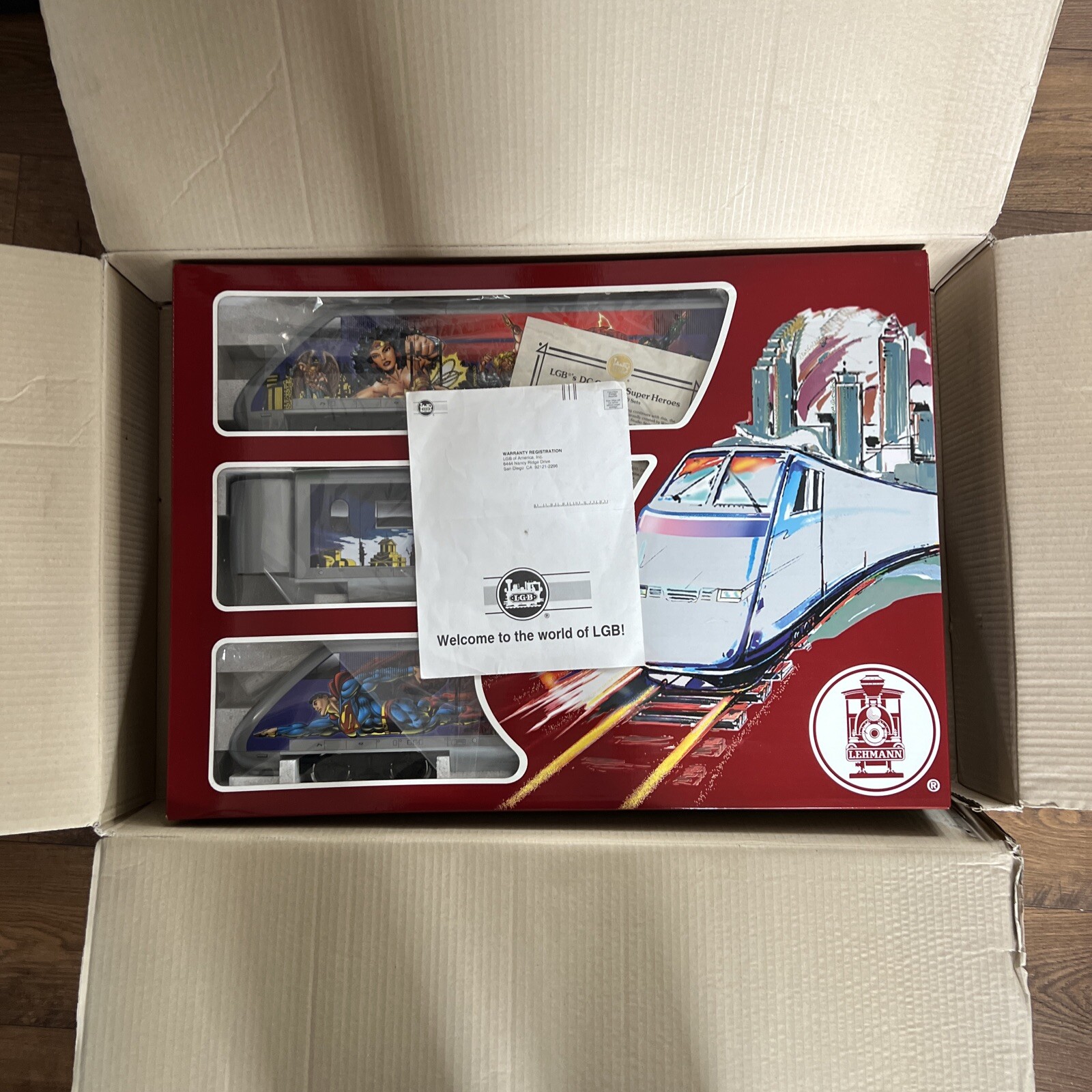 LGB’s SUPER HEROES DC COMICS Lehmann Toy Train #92950 Germany New In Box