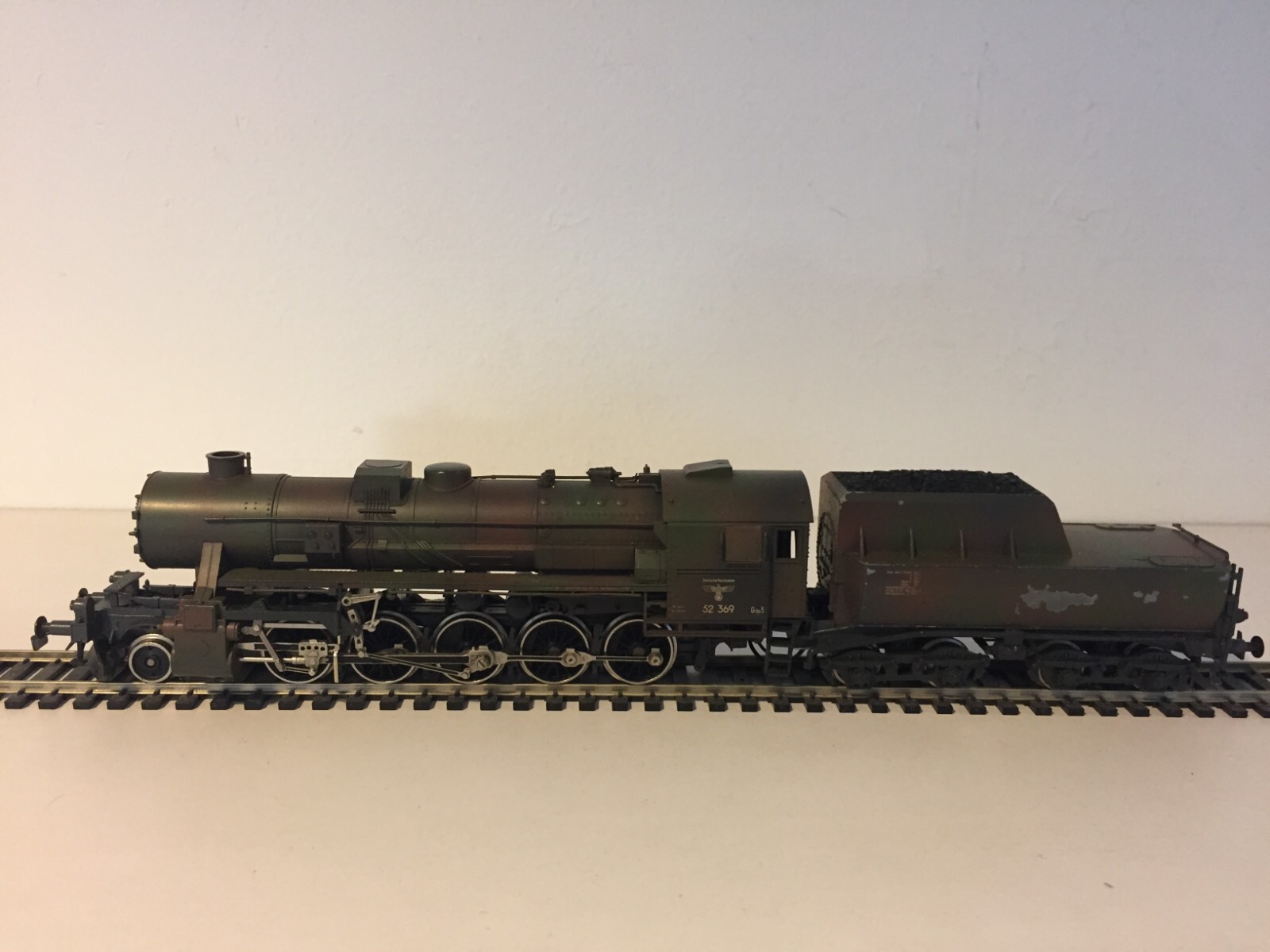 Liliput 852 Ensemble of Br52 2-10-0 in DRB Wehrmacht Camouflaged Epoch ii Livery
