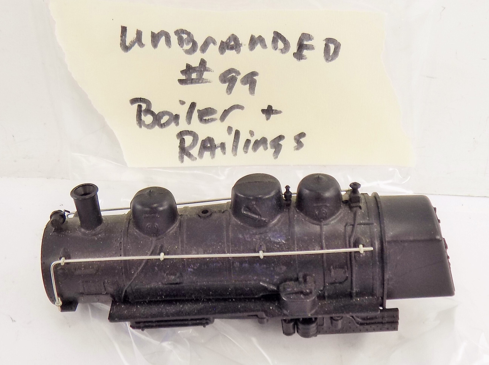 HO SCALE / UNBRANDED / LOCO #99 / BOILER BODY SHELL + RAILINGS / PARTS